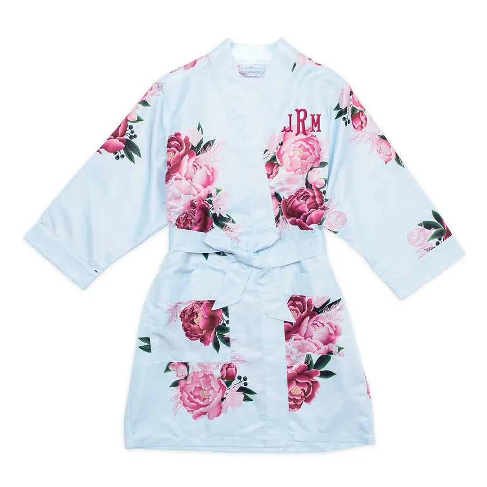 Custom Satin Floral Bridal Robes