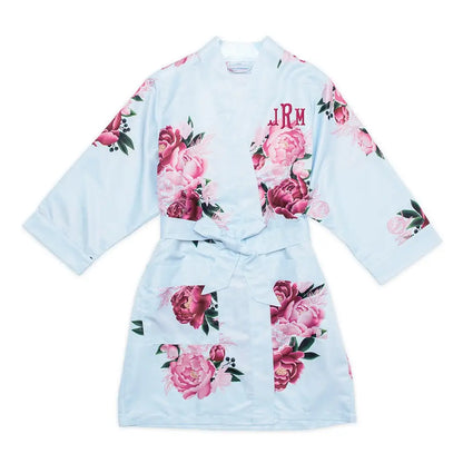 Custom Satin Floral Bridal Robes