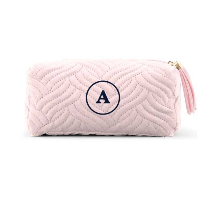 Custom Small Velvet Quilted Makeup Bag