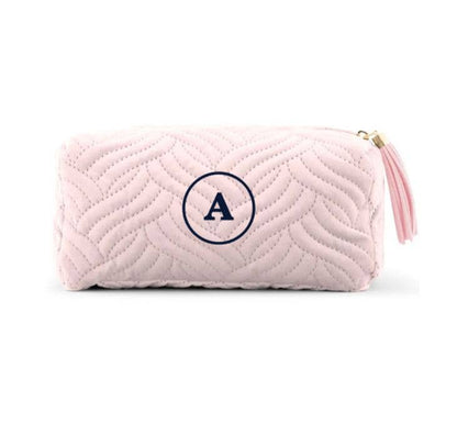 Custom Small Velvet Quilted Makeup Bag