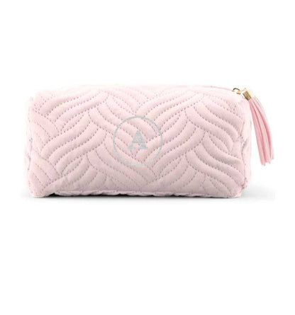 Custom Small Velvet Quilted Makeup Bag