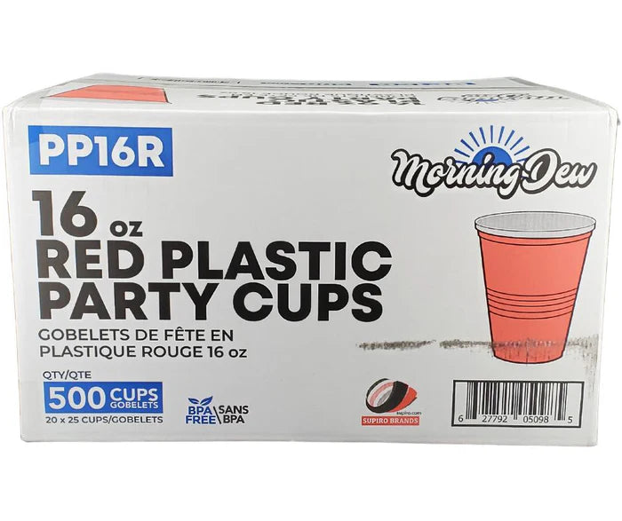 16oz Red Disposable Party Cups 500/case