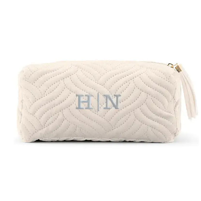 Custom Small Velvet Quilted Makeup Bag