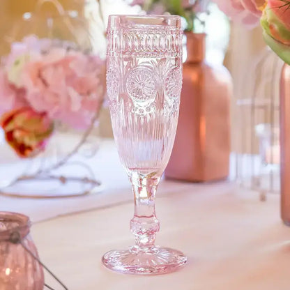 Vintage Style Pressed Glass Champagne Flute