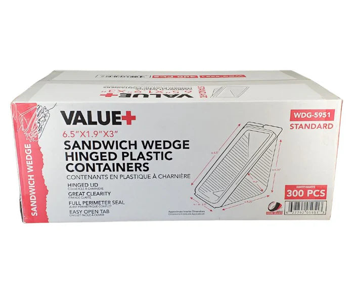 Value Standard Hinged Sandwich Wedge 300/case
