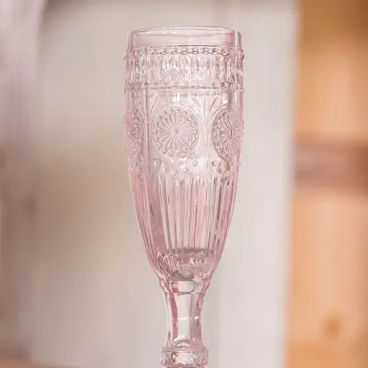 Vintage Style Pressed Glass Champagne Flute