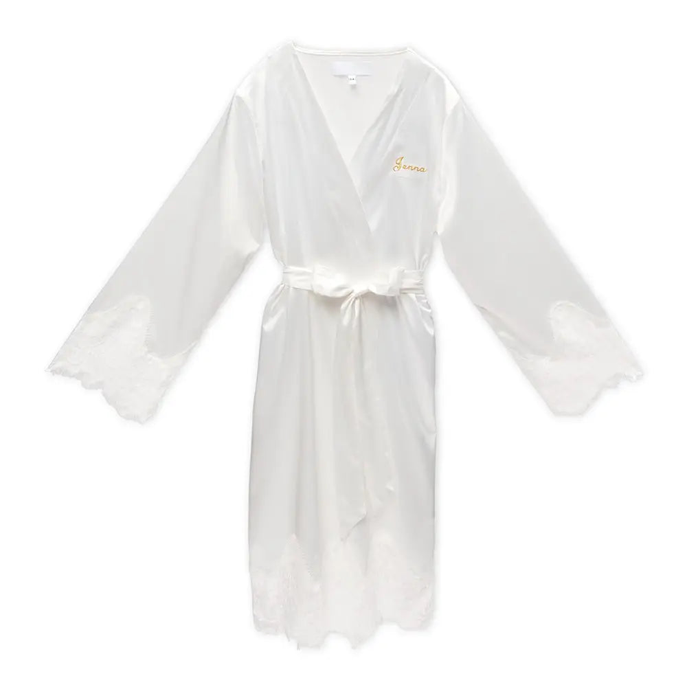 Custom Silk + Lace Bridal Robe