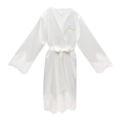 Custom Silk + Lace Bridal Robe