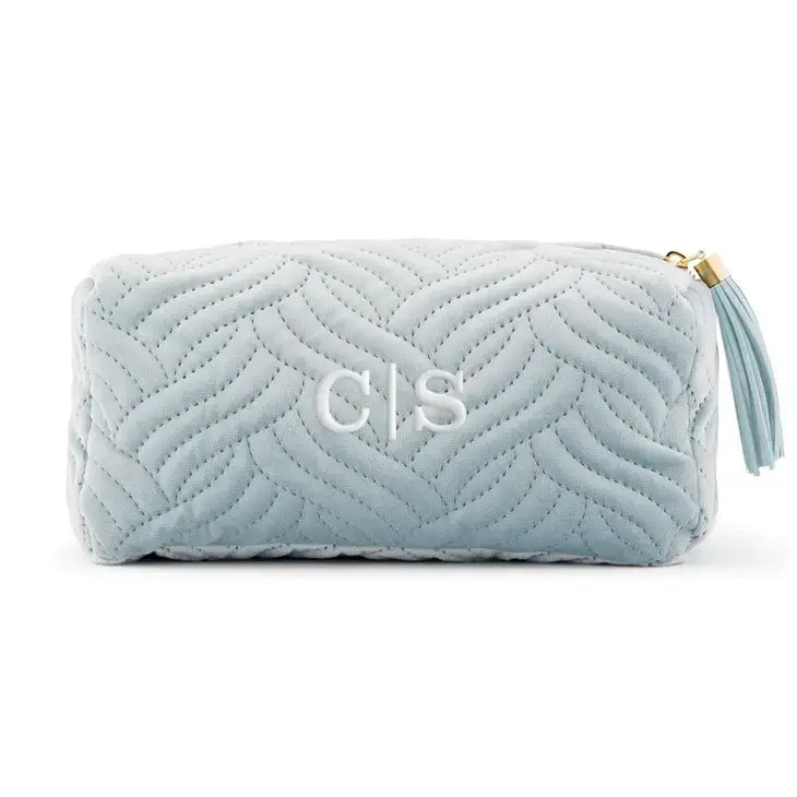 Custom Small Velvet Quilted Makeup Bag