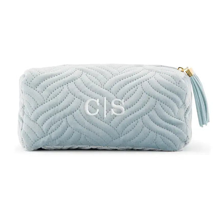 Custom Small Velvet Quilted Makeup Bag