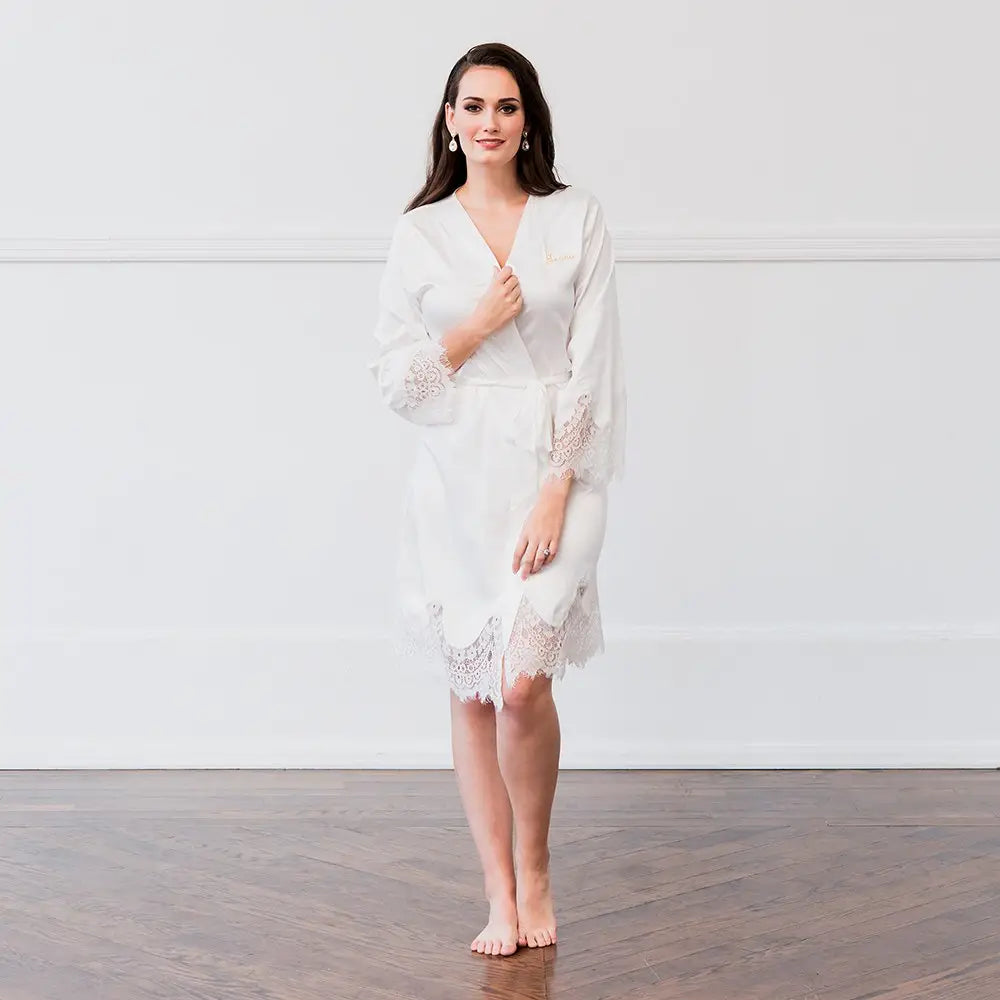 Custom Silk + Lace Bridal Robe