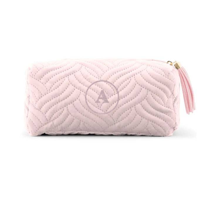 Custom Small Velvet Quilted Makeup Bag
