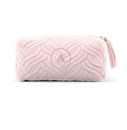Custom Small Velvet Quilted Makeup Bag
