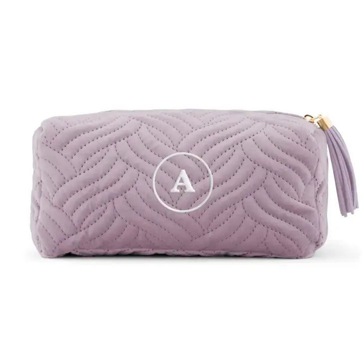 Custom Small Velvet Quilted Makeup Bag