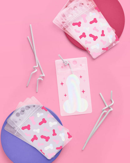 Naughty Penis Bachelorette Drink Pouches, Party Decorations
