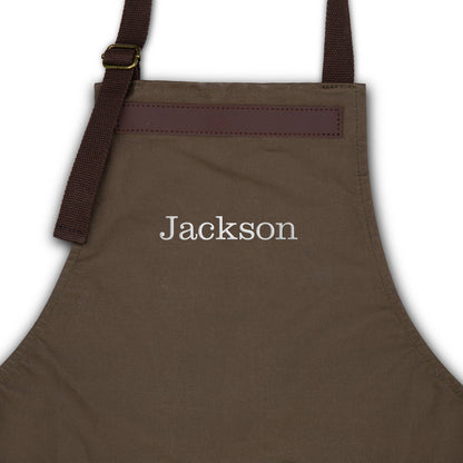 Custom Embroidered Canvas Work or Grilling Apron