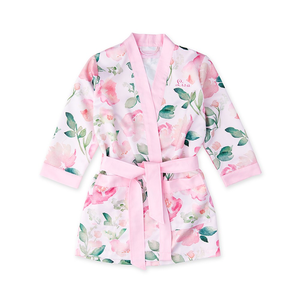 Custom Satin Kids Floral Robes
