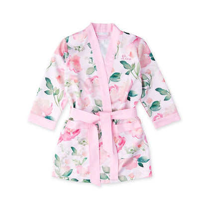 Custom Satin Kids Floral Robes