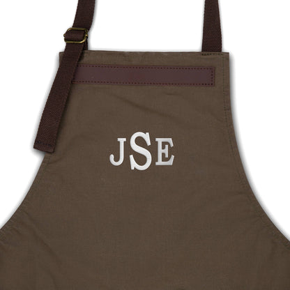 Custom Embroidered Canvas Work or Grilling Apron