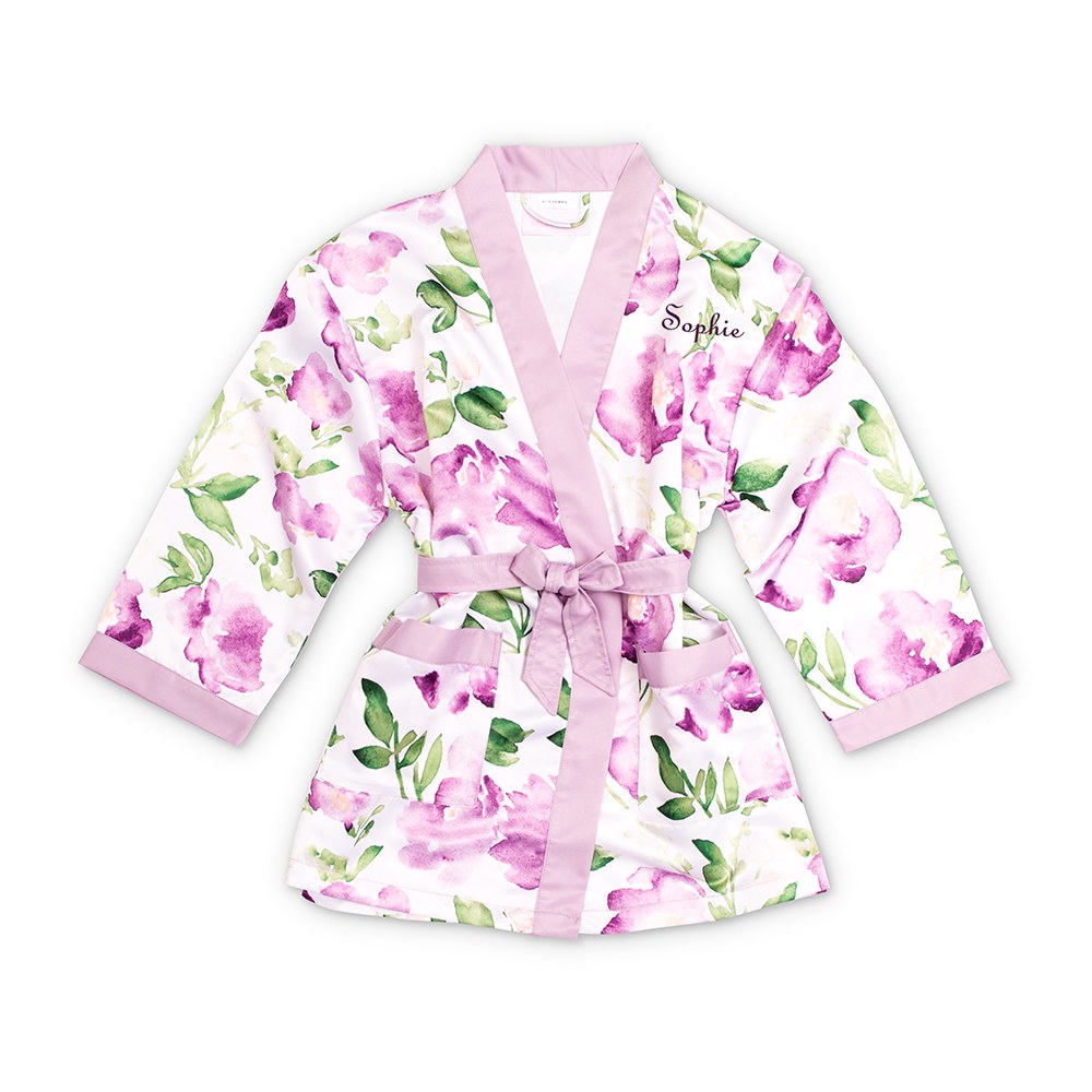 Custom Satin Kids Floral Robes