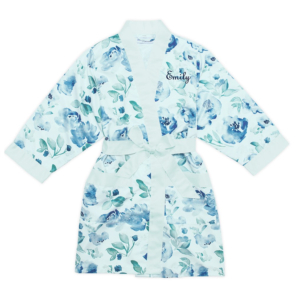 Custom Satin Floral Bridal Robes