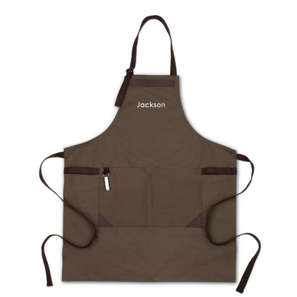 Custom Embroidered Canvas Work or Grilling Apron