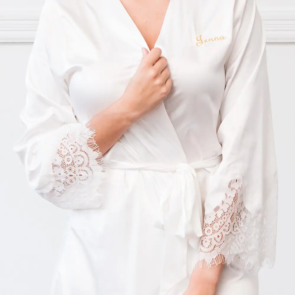Custom Silk + Lace Bridal Robe