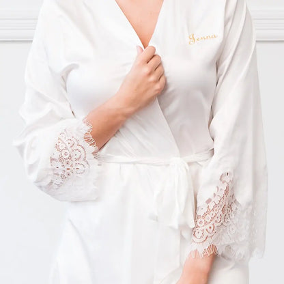 Custom Silk + Lace Bridal Robe