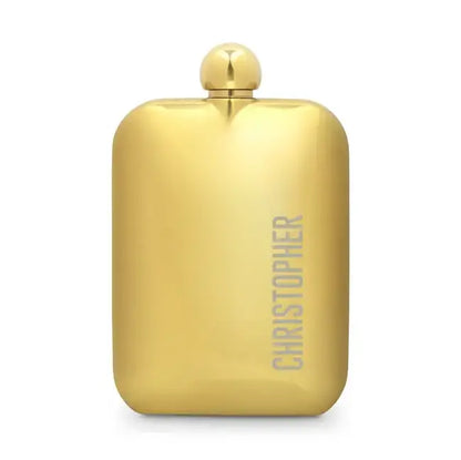 Custom Gold Metal Round Edged Hip Flasks