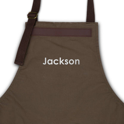 Custom Embroidered Canvas Work or Grilling Apron