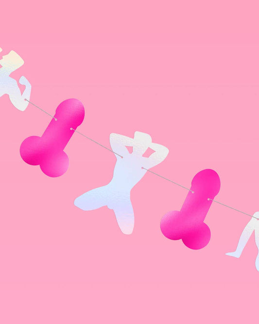 Stripper Penis Banner | pink, bachelorette party decor