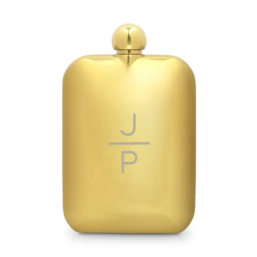 Custom Gold Metal Round Edged Hip Flasks