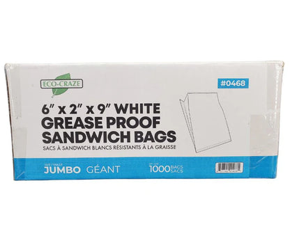 Grease Proof White Sandwich/Bakery Bags