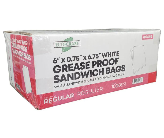 Grease Proof White Sandwich/Bakery Bags