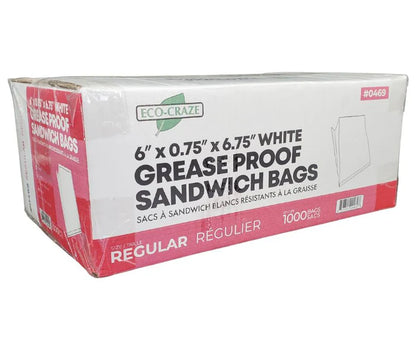 Grease Proof White Sandwich/Bakery Bags