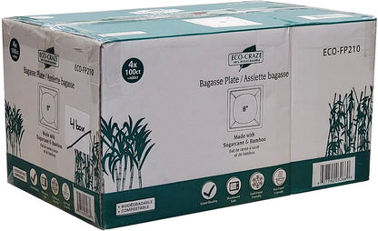 Square Sugarcane Plates 500/case