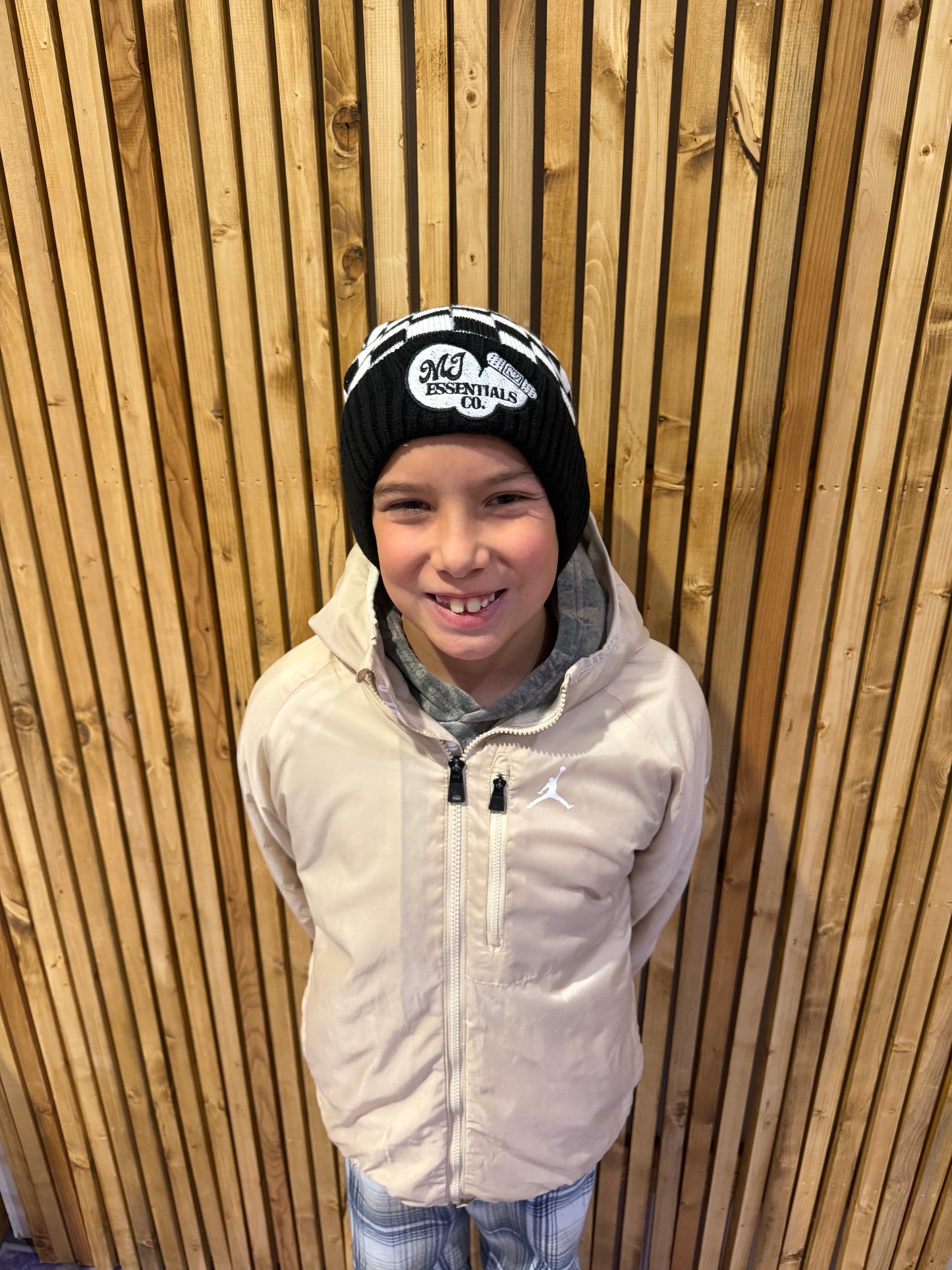 Logo Checkered Beanie