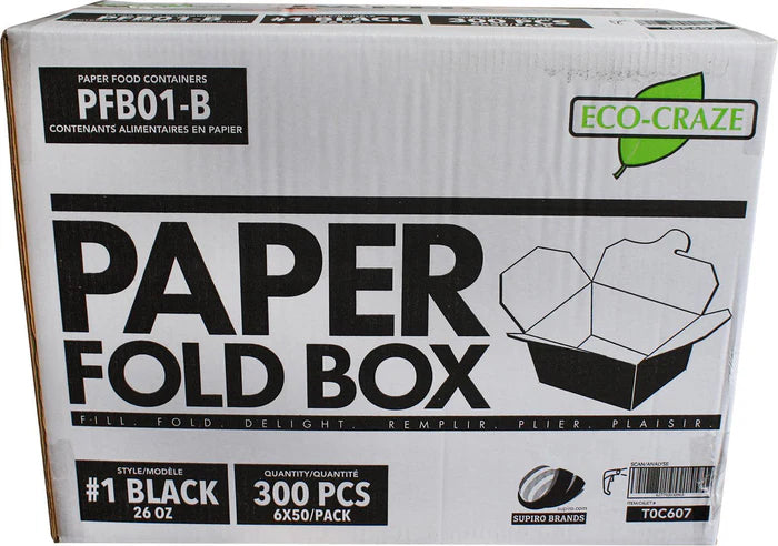 Black Folded Containers