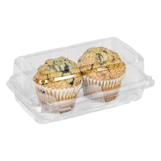 2 Cavity Hinged Muffin Container 250/case