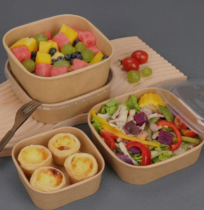 Green Century Square Kraft Salad/Deli Bowls