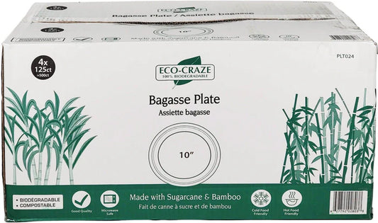 Round Sugarcane Plates 500/case