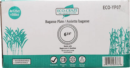 Round Sugarcane Plates 500/case