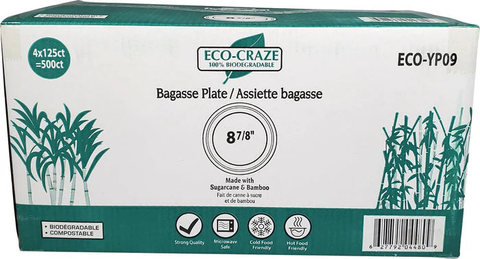 Round Sugarcane Plates 500/case