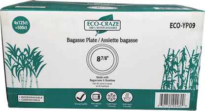 Round Sugarcane Plates 500/case