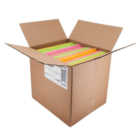Stone 041210 Assorted Colour 10" Bulk Bubble Tea Plastic Straws 600/box
