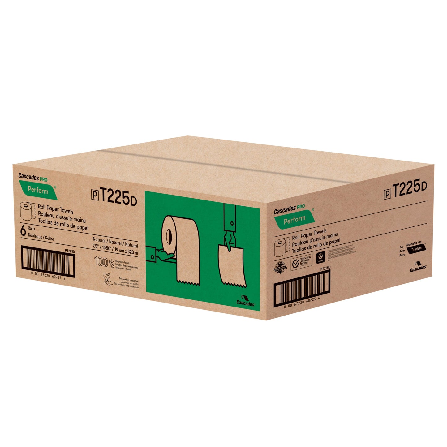 Cascades T225 Kraft Roll Towel 6/case