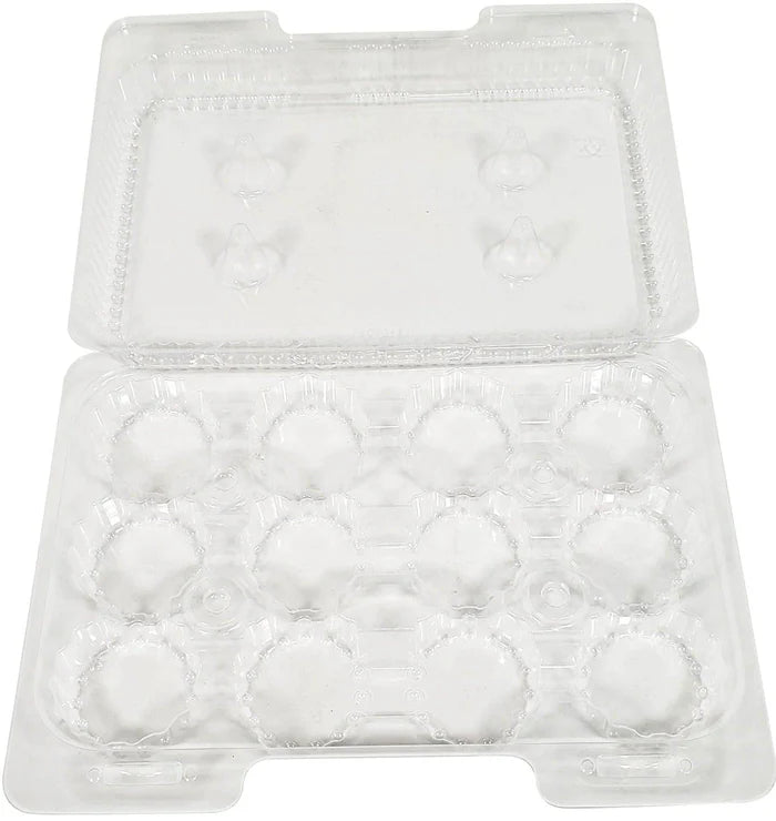 12 Cavity Hinged Mini Muffin Container 400/case