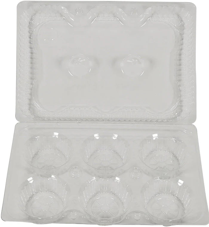 6 Cavity Hinged Large Muffin Container 350/case