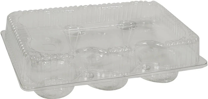 6 Cavity Hinged Large Muffin Container 350/case