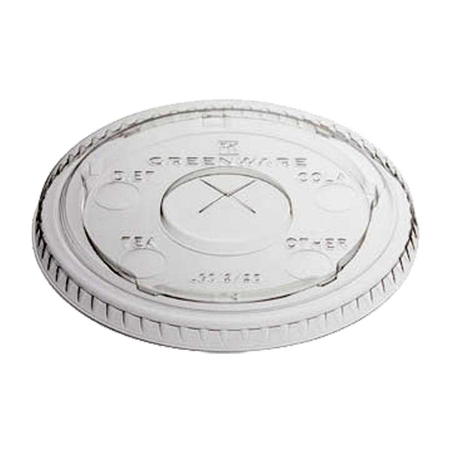 Green Century Compostable PLA Flat Lid with X Straw Slot 1000/case